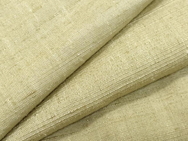 平和屋着物●生紬　抹茶色　正絹　逸品　CABA9673gh