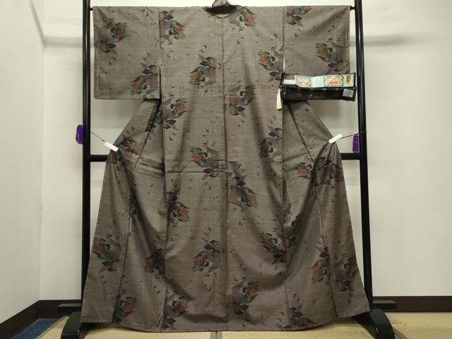 平和屋着物●本場大島紬　9マルキ　泥染め　几帳花文　島津織物特製　証紙付き　上代48万　正絹　逸品　未使用　CABA9688gh 平和屋着物○本場大島紬 9マルキ 泥染め 几帳花文 島津織物特製