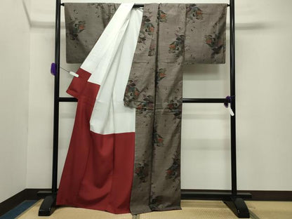 平和屋着物●本場大島紬　9マルキ　泥染め　几帳花文　島津織物特製　証紙付き　上代48万　正絹　逸品　未使用　CABA9688gh