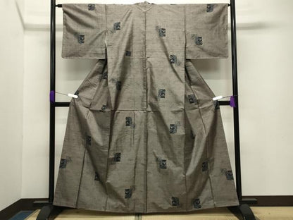 平和屋着物●本場大島紬 9マルキ 色紙重ね笹竹文 正絹 逸品 未使用 CABA9691gh