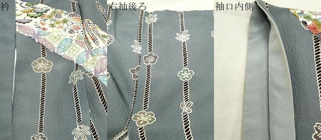 平和屋着物●訪問着 型染め 風景松竹梅文 正絹 逸品 CABA9701gh