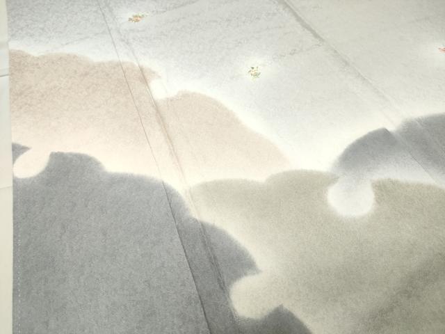 平和屋着物●訪問着　刺繍　雪輪重ね花文　暈し染め　金糸　正絹　逸品　CABA9703gh
