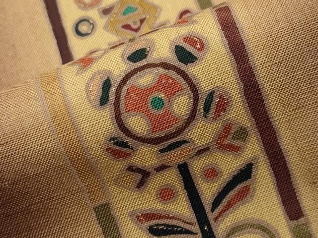 平和屋着物●訪問着　紬地　北野紅梅染　山本晃作　短冊花唐草文　暈し染め　金彩　正絹　逸品　CABA9704gh