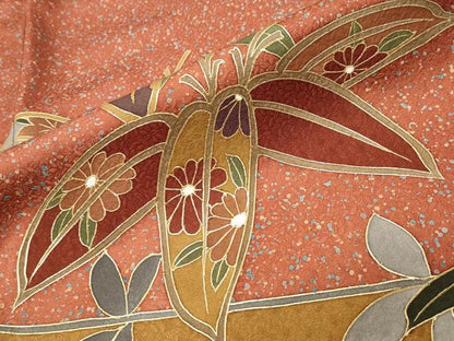平和屋着物●訪問着　笹梅文　金彩　正絹　逸品　CABA9711gh