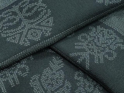 平和屋着物●本塩沢 横段吉祥文 正絹 逸品 CABA9712gh