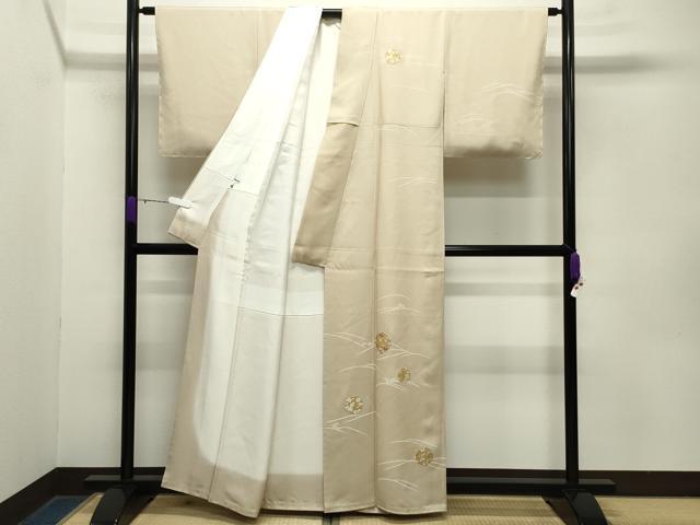 平和屋着物○中国三大刺繍 相良刺繍 訪問着 立波花丸文 金彩