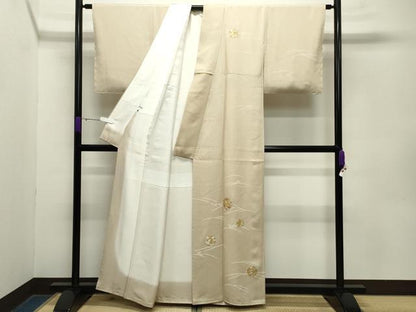 平和屋着物●中国三大刺繍　相良刺繍　訪問着　立波花丸文　金彩　ゑり善扱い　正絹　逸品　未使用　CABA9734gh