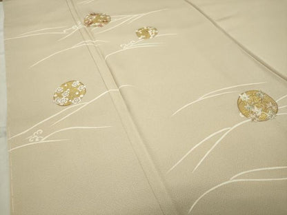 平和屋着物●中国三大刺繍　相良刺繍　訪問着　立波花丸文　金彩　ゑり善扱い　正絹　逸品　未使用　CABA9734gh