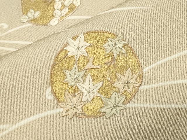 平和屋着物●中国三大刺繍　相良刺繍　訪問着　立波花丸文　金彩　ゑり善扱い　正絹　逸品　未使用　CABA9734gh