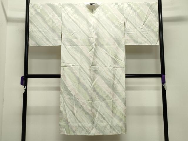 平和屋着物●長襦袢　無双仕立て　市松舞桜文　暈し染め　やまと誂製　正絹　逸品　CABA9736gh 平和屋着物○長襦袢 無双仕立て 市松舞桜文 暈し染め やまと誂