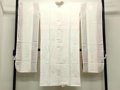 平和屋着物●振袖用長襦袢　袷　鼓花地紋　暈し染め　正絹　逸品　未使用　CABA9739gh