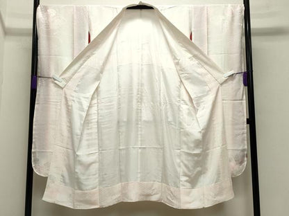 平和屋着物●振袖用長襦袢　袷　鼓花地紋　暈し染め　正絹　逸品　未使用　CABA9739gh