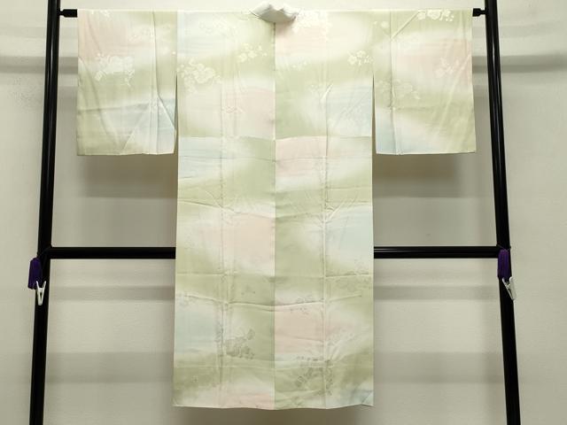 平和屋着物●長襦袢　無双仕立て　葡萄蔦の葉地紋　暈し染め　正絹　逸品　CABA9742gh