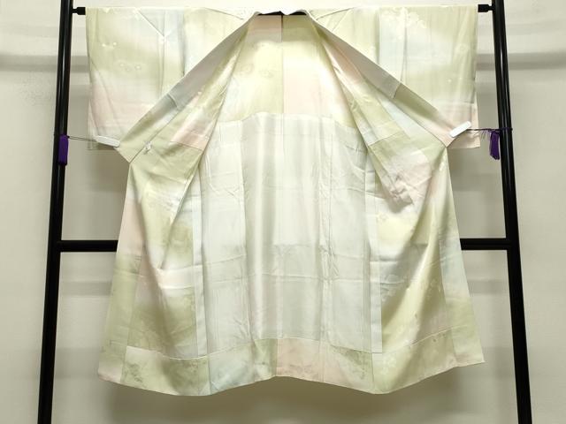 平和屋着物●長襦袢　無双仕立て　葡萄蔦の葉地紋　暈し染め　正絹　逸品　CABA9742gh