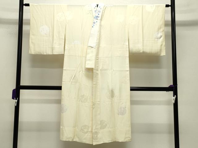 平和屋着物●長襦袢　無双仕立て　絞り　花丸文　半衿刺繍　正絹　逸品　CABA9743gh