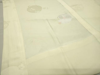 平和屋着物●長襦袢　無双仕立て　絞り　花丸文　半衿刺繍　正絹　逸品　CABA9743gh