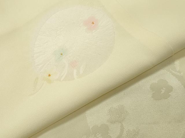 平和屋着物○長襦袢 無双仕立て 絞り 花丸文 半衿刺繍 正絹 逸品
