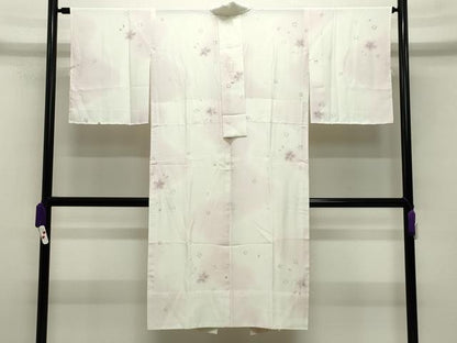 平和屋着物●長襦袢　無双仕立て　絞り　舞桜文　暈し染め　半衿刺繍　正絹　逸品　CABA9751gh