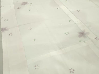 平和屋着物●長襦袢　無双仕立て　絞り　舞桜文　暈し染め　半衿刺繍　正絹　逸品　CABA9751gh