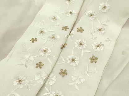 平和屋着物●長襦袢　無双仕立て　絞り　舞桜文　暈し染め　半衿刺繍　正絹　逸品　CABA9751gh