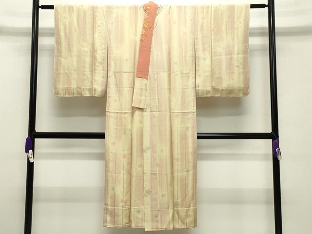 平和屋着物●長襦袢　無双仕立て　作家物　舞桜文　暈し染め　半衿刺繍　正絹　逸品　未使用　CABA9755gh 平和屋着物○長襦袢 無双仕立て 作家物 舞桜文 暈し染め 半