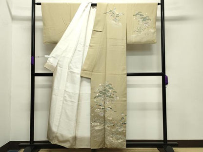 平和屋着物●訪問着　刺繍　御所解宝尽くし文　暈し染め　金彩　正絹　逸品　CABA9757gh