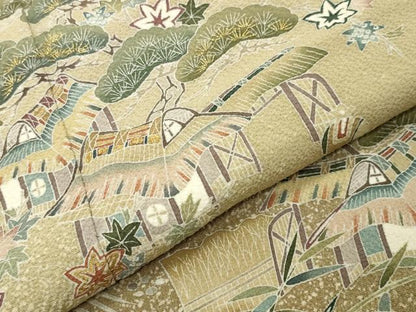平和屋着物●訪問着　刺繍　御所解宝尽くし文　暈し染め　金彩　正絹　逸品　CABA9757gh