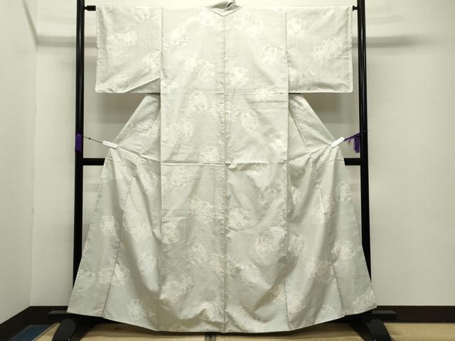 平和屋着物●本場大島紬　白大島　120亀甲　花丸文　正絹　逸品　CABA9758gh 平和屋着物○本場大島紬 白大島 120亀甲 花丸文 正絹 逸品 CABA9758gh