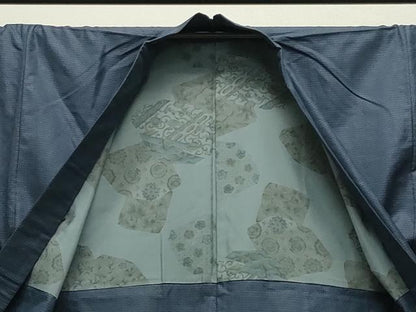 平和屋着物●男性　紬　アンサンブル　100亀甲　総詰め　正絹　逸品　CABA9763gh