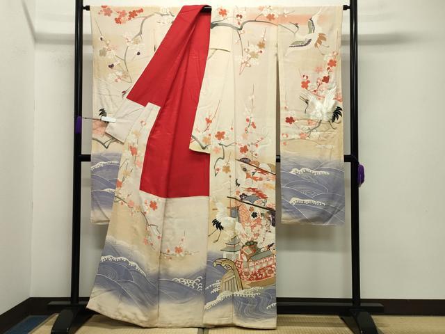 平和屋着物○アンティーク 大正ロマン 中国三大刺繍 相良刺繍 駒刺繍 振袖