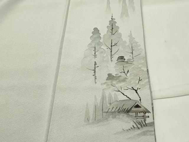 平和屋着物●訪問着　作家物　手描き　風景文　暈し染め　金彩　正絹　逸品　CABA9774gh