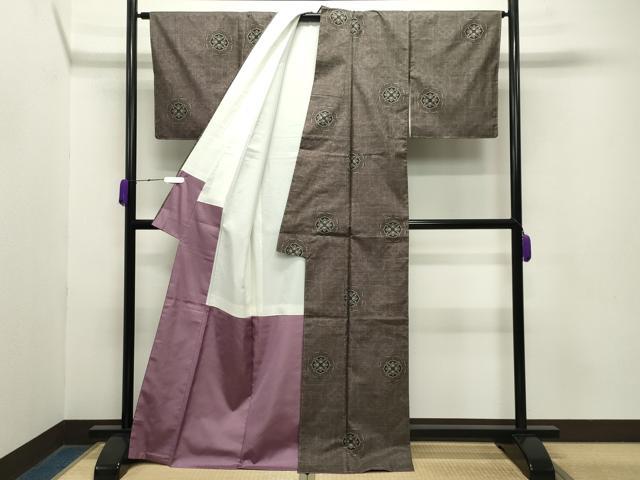 平和屋着物○本場大島紬 7マルキ 舞花文 正絹 逸品 未使用 CABA9777gh