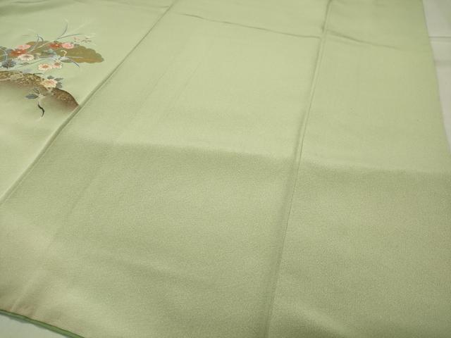 平和屋着物●訪問着 流水草花文 暈し染め 金彩 正絹 逸品 CABA9778gh