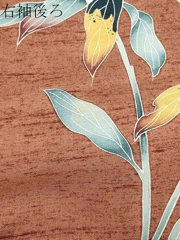 平和屋着物●訪問着　紬地　友禅　枝花文　正絹　逸品　CABA9779gh