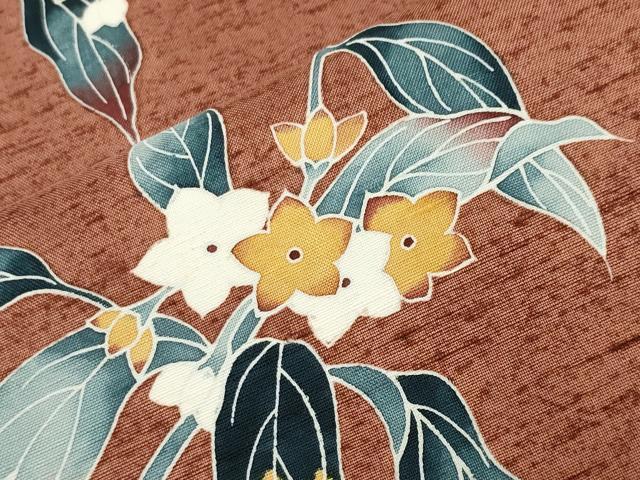 平和屋着物●訪問着　紬地　友禅　枝花文　正絹　逸品　CABA9779gh