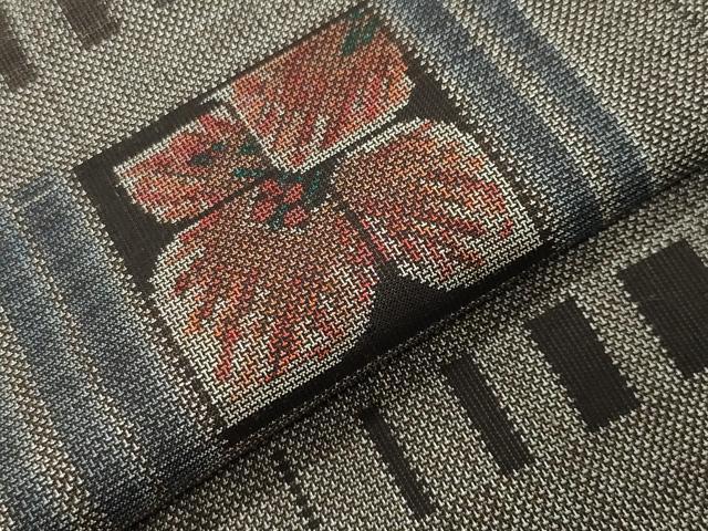 平和屋着物○本場大島紬 9マルキ 横段花文 正絹 逸品 CABA9786gh