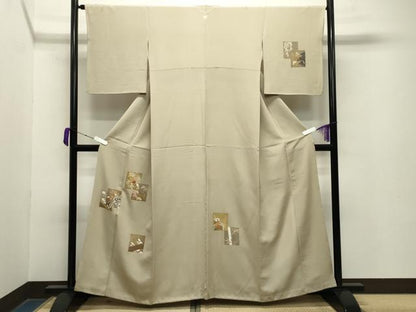 平和屋着物●訪問着　色紙重ね松竹梅文　金彩　正絹　逸品　CABA9787gh