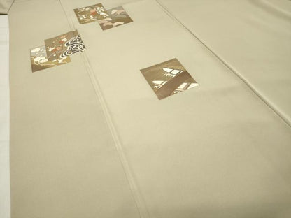 平和屋着物●訪問着　色紙重ね松竹梅文　金彩　正絹　逸品　CABA9787gh