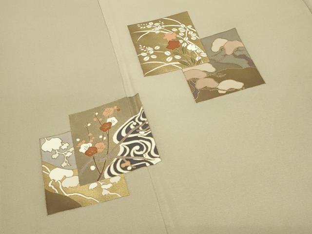 平和屋着物●訪問着　色紙重ね松竹梅文　金彩　正絹　逸品　CABA9787gh