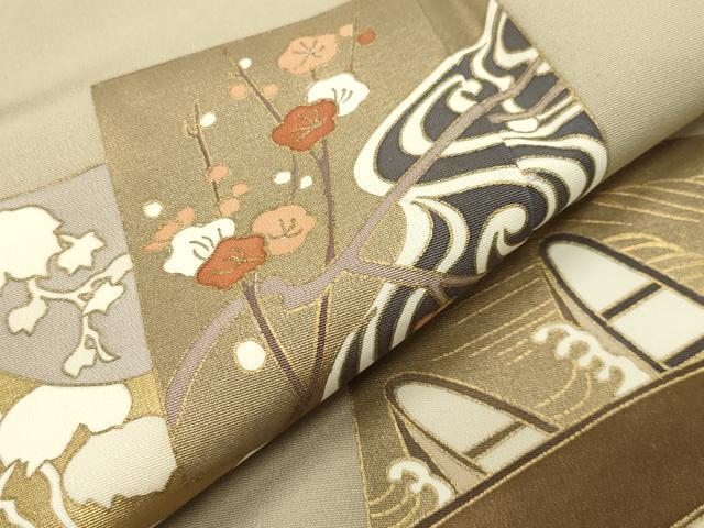 平和屋着物●訪問着　色紙重ね松竹梅文　金彩　正絹　逸品　CABA9787gh