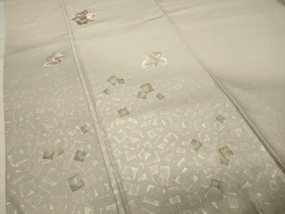 平和屋着物●訪問着　作家物　刺繍　カトレア　暈し染め　金銀彩　正絹　逸品　CABA9790gh