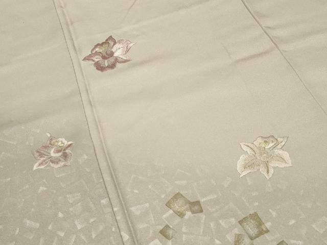平和屋着物●訪問着　作家物　刺繍　カトレア　暈し染め　金銀彩　正絹　逸品　CABA9790gh