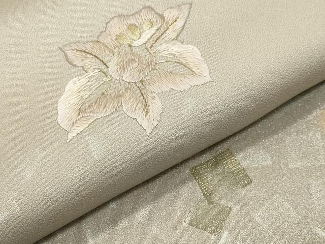 平和屋着物●訪問着　作家物　刺繍　カトレア　暈し染め　金銀彩　正絹　逸品　CABA9790gh