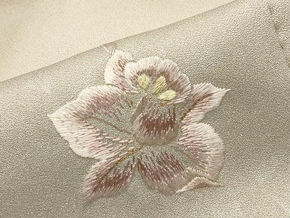 平和屋着物●訪問着　作家物　刺繍　カトレア　暈し染め　金銀彩　正絹　逸品　CABA9790gh
