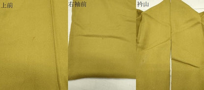 平和屋着物●染色作家　斉藤三才　色無地　菜種油色　正絹　逸品　CABA9791gh