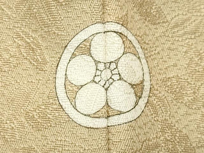 平和屋着物●上質な色無地 舞葉地紋 南天染 木蘭色 正絹 逸品 CABA9799gh