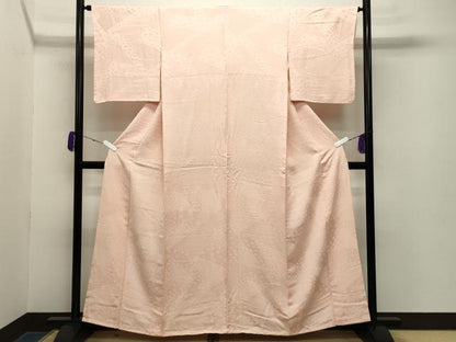 平和屋着物●上質な色無地 切嵌花地紋 人色 大丸扱い 正絹 逸品 CABA9800gh
