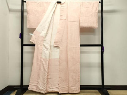 平和屋着物●上質な色無地 切嵌花地紋 人色 大丸扱い 正絹 逸品 CABA9800gh