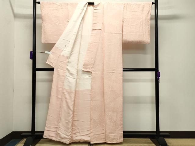 平和屋着物●上質な色無地 切嵌花地紋 人色 大丸扱い 正絹 逸品 CABA9800gh