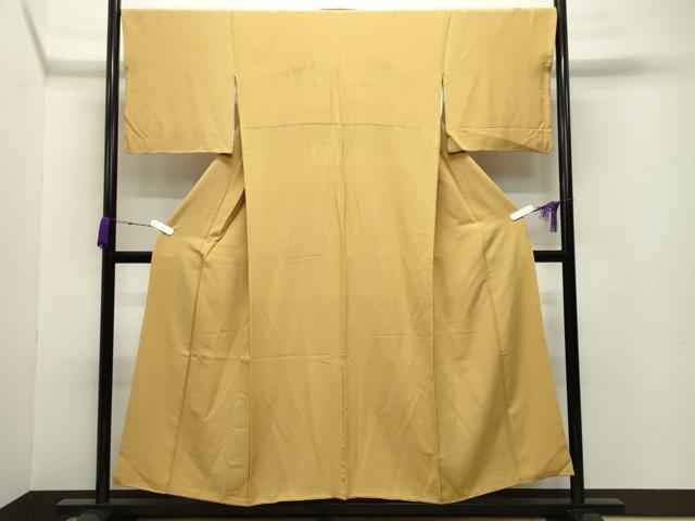 平和屋着物●上質な色無地 玉蜀黍色 正絹 逸品 CABA9801gh